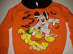 Ensemble Vintage Disney Mummy Mickey Mouse Halloween pour tout-petit, pièce 2, 2T des années 1980, RARE