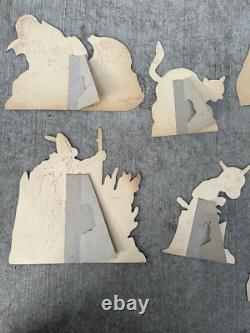 Ensemble complet de décorations d'Halloween Diecut de la Pan Candy Company de 1926 TRÈS RARE années 20