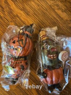 Ensemble vintage de 6 ornements d'Halloween rares et retirés de Greg Guedel Bethany Lowe, boîte d'origine