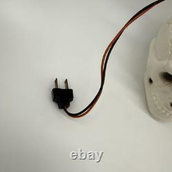Ensemble vintage de RARES (3) TÊTES DE MORT Lampes à guirlande en plastique soufflé Halloween Fonctionnelles