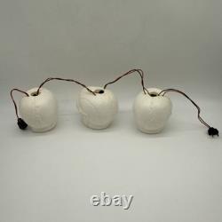 Ensemble vintage de RARES (3) TÊTES DE MORT Lampes à guirlande en plastique soufflé Halloween Fonctionnelles