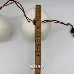 Ensemble vintage de RARES (3) TÊTES DE MORT Lampes à guirlande en plastique soufflé Halloween Fonctionnelles
