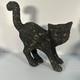 Extrêmement Rare. Chat Noir En Papier Mâché Vintage D'halloween. Chat Hurlant.