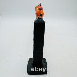 Figurine RARE de clôture en papier mâché de citrouille vintage pour Halloween