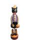 Figurine D'art Populaire D'halloween En Bois De Chat Noir Vintage Rare Mark Roberts Mesurant 16 Pouces De Hauteur
