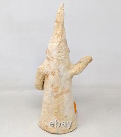 Figurine de fantôme citrouille d'Halloween en art populaire signée Debra Schoch, vintage rare 2002