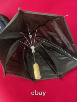 Figurine de sorcière vintage rare pour Halloween, poupée avec parapluie, robe noire, grande taille