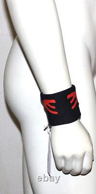 HELMUT LANG Automne 03 vintage bracelet d'Halloween noir édition limitée RARE