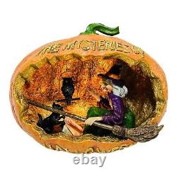Halloween Diorama Citrouille Avec Sorcière Chat Hibou Vintage Rare Bethany Lowe Inspiré