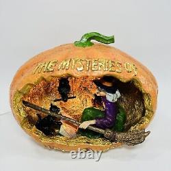Halloween Diorama Citrouille Avec Sorcière Chat Hibou Vintage Rare Bethany Lowe Inspiré