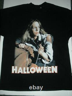 Halloween Michael Myers Laurie Strode Vintage Horror Promo Chemise Bleu Raisin Rare