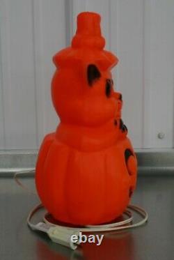 Halloween Vintage Chat Rare Kitten Jack O Lanterne Blow Mold Pumpkin 1960 Jol