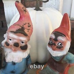 Horreur d'Halloween - Gnomes vintage rares et creepy - Allemagne de l'Ouest - Brûlé/Carbonisé