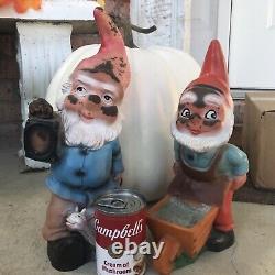 Horreur d'Halloween - Gnomes vintage rares et creepy - Allemagne de l'Ouest - Brûlé/Carbonisé