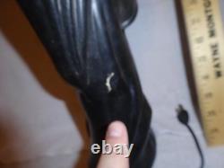 Htf Vintage années 1960 Sorcière noire/visage vert Citrouille soufflée décorative lumineuse rare