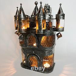 Illuminations Halloween Gothique Château Hanté, Vintage, Tient 10 Bougies Thé, Rare