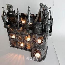 Illuminations Halloween Gothique Grand Château Hanté Contient 13 Bougies Bleues VTG Rare