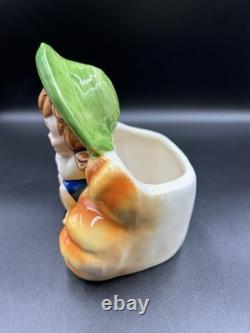Jardinière d'Halloween Automne Vintage Relpo A1999 Fille Pieds Nus Assise sur des Citrouilles Rare