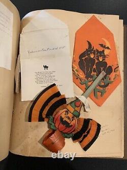 Jouet pour enfants rare en papier de citrouille d'Halloween des années 1940 vintage