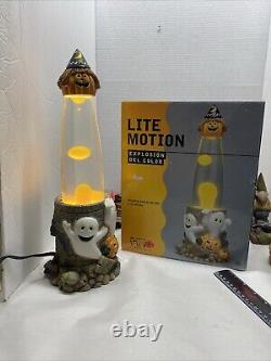 Lampe Lava Halloween Vtg Ghouls Crâne Citrouille Fantôme Jaune Vintage