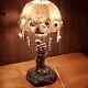 Lampe De Table Halloween Goth Avec Crânes Et Os Malins, Pièce Vintage Rare