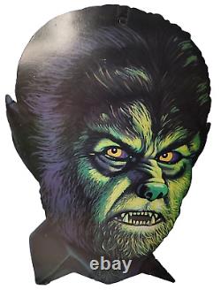 Les Monstres Universels Loup-Garou Découpé RARE des années 80 16 x 11 Double Halloween Vintage