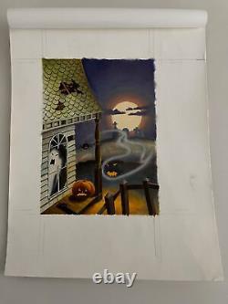 Livre pop-up d'horreur vintage des années 1990 pour Halloween avec des illustrations d'ART original rares