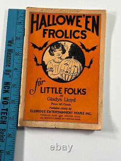 Livre rare de farces d'Halloween de 1927 par Gladys Lloyd Party bogie Eldridge