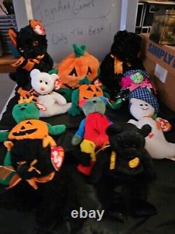 Lot de 11 rares collection de Beanie Baby d'Halloween vintage Tr8#114