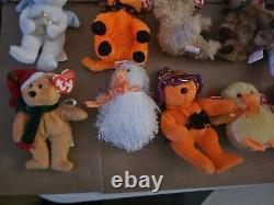 Lot de 27 rares anciens jouets Beanie Baby Halloween, Jingle et Basket Collection Tr8#110