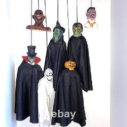 Lot de 7 rares fantômes suspendus en papier magique d'Halloween vintage 99-06