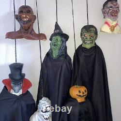 Lot de 7 rares fantômes suspendus en papier magique d'Halloween vintage 99-06