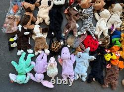 Lot de Beanie Babies 100 Étiquettes Neuves Vintage 1993 2003 Ours Halloween Rare Oiseau