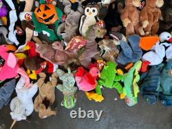 Lot de Beanie Babies 100 Étiquettes Neuves Vintage 1993 2003 Ours Halloween Rare Oiseau