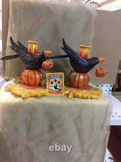 Maison Vintage De Hatten Crow, Citrouille Automne Bougie D'halloween Porte-bouche Art Rare