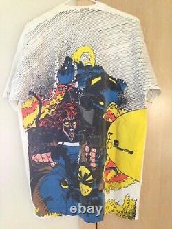 Marvel 1996 Mega Print Vintage Shirt Ghost Rider Spirits Of Vengeance Rare Nwot