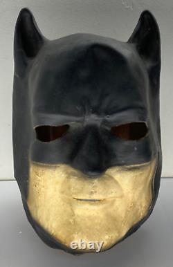 Masque Batman Vintage 1988 Cooper Inc en caoutchouc pour adulte, rare et réaliste pour Halloween en noir