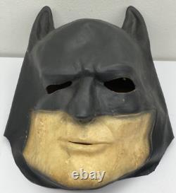 Masque Batman Vintage 1988 Cooper Inc en caoutchouc pour adulte, rare et réaliste pour Halloween en noir