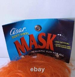 Masque Cesar Vintage 1994/1997 Halloween Rare Cheveux Orange Neuf avec étiquette