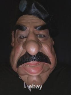 Masque Rarissime de Saddam Hussein Vintage 1990 Costume d'Halloween Adultes Mascarade César