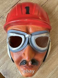 Masque d'Halloween Vtg 50s Van Dam Fabriqué en France Pilote de Course Speed Racer Voiture de Course RARE
