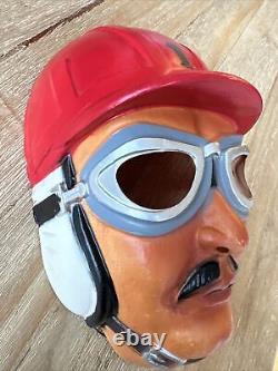 Masque d'Halloween Vtg 50s Van Dam fabriqué en France Pilote de voiture de course Speed Racer RARE