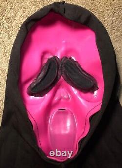 Masque d'Halloween fantomatique rose au visage fantastique - RARE VTG. Fun World Div.