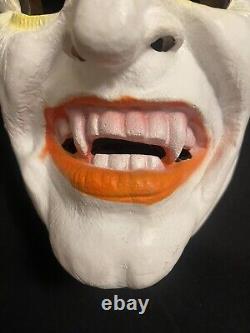 Masque d'Halloween vintage César Dracula Vampire Rare FESTIVAL 81 avec insert et cheveux