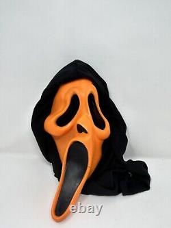 Masque de GhostFace d'Halloween orange Vintage Easter Unlimited-Scream-Fun World-Rare.