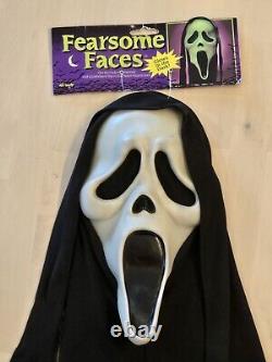 Masque de Ghostface effrayant avec étiquette vintage Gen-2 Fun World DIV Scream 2 Era Rare