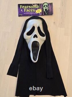 Masque de Ghostface effrayant avec étiquette vintage Gen-2 Fun World DIV Scream 2 Era Rare