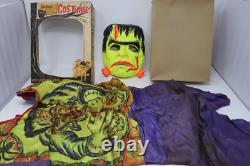 Masque de Halloween FRANKENSTEIN de Ben Cooper Vtg rare 1963 Costume Spook Town avec boîte