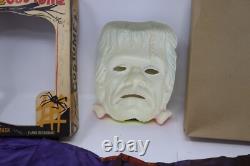 Masque de Halloween FRANKENSTEIN de Ben Cooper Vtg rare 1963 Costume Spook Town avec boîte