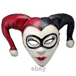 Masque de Harley Quinn en fibres de verre de style Kabuki Rare HTF pour Halloween Cosplay Vintage inhabituel